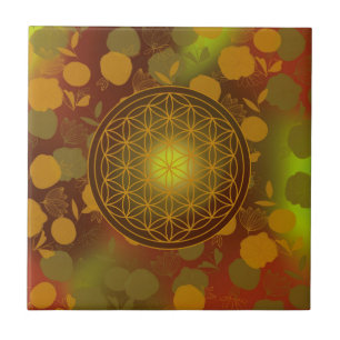 Carreau fleur de vie, chakra,zen,géométrie sacrée,