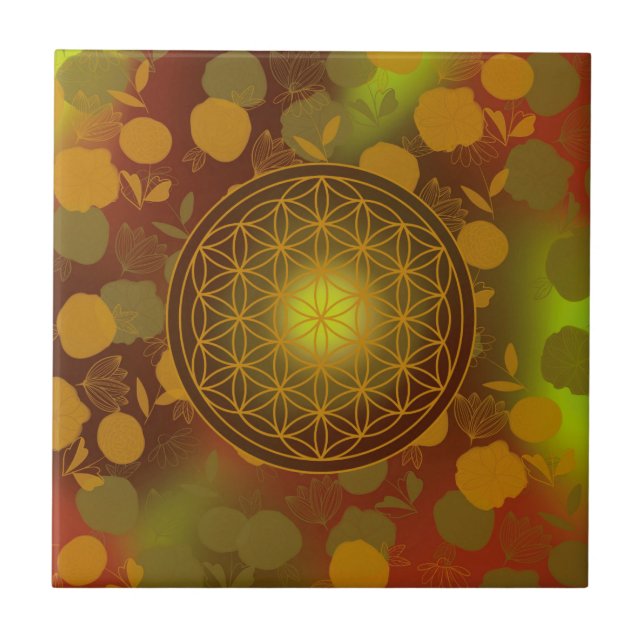 Carreau fleur de vie, chakra, zen, géométrique sacrée, (Devant)