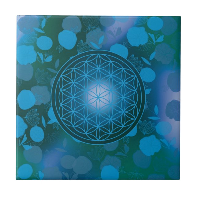 Carreau fleur de vie, chakra, zen, géométrique sacrée, (Devant)