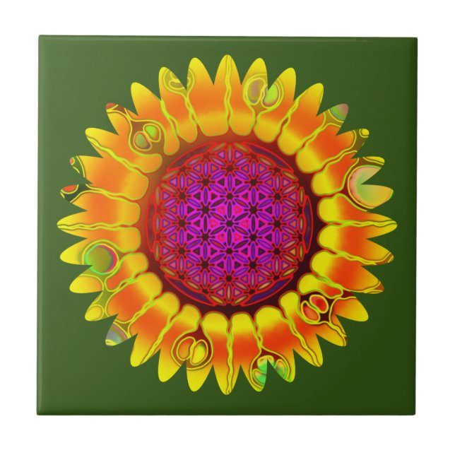 Carreau Fleur De Vie - Fleur Géométrique 4 (Devant)