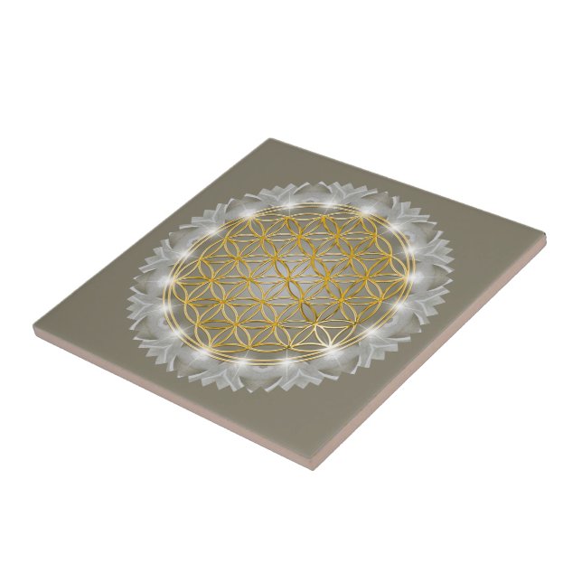 Carreau FLEUR DE VIE - Géométrie sacrée Lumière 1 (Côté)