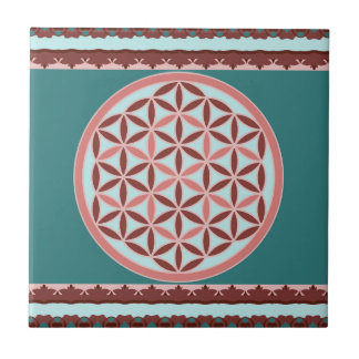 Carreau "Fleur de Vie – Harmonie Pastel et Terreuse"