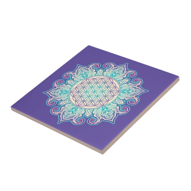 Carreau Fleur de Vie - Mandala Indien 2 (Côté)