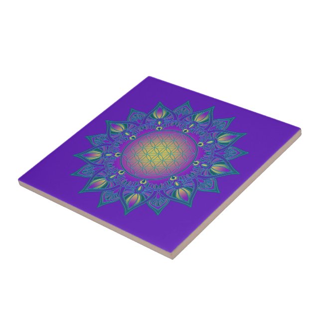 Carreau Fleur De Vie - Mandala Indien 3 (Côté)