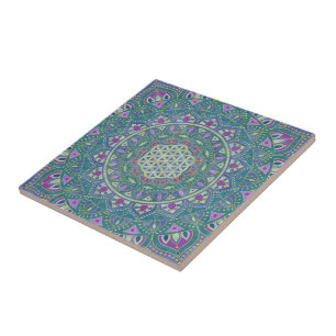 Carreau Fleur de Vie - Mandala Style Inde 1