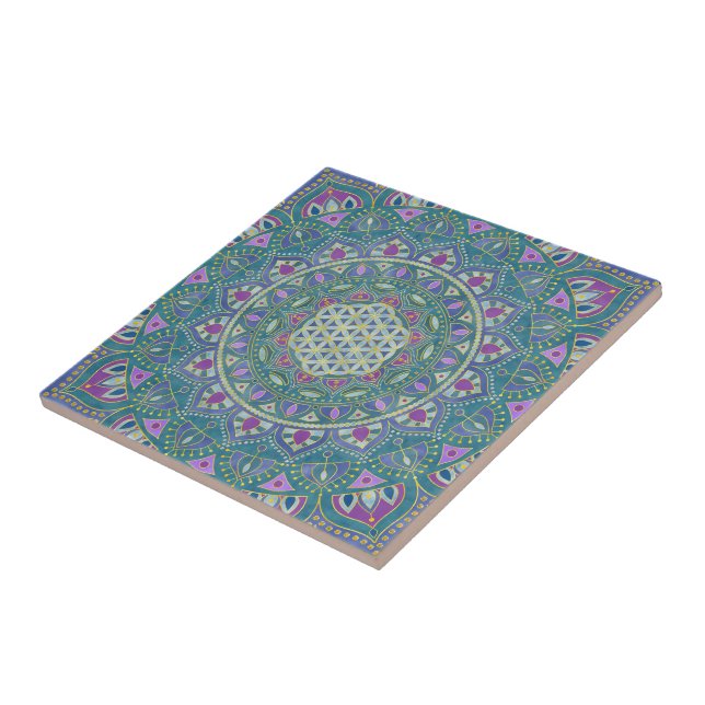 Carreau Fleur de Vie - Mandala Style Inde 1 (Côté)