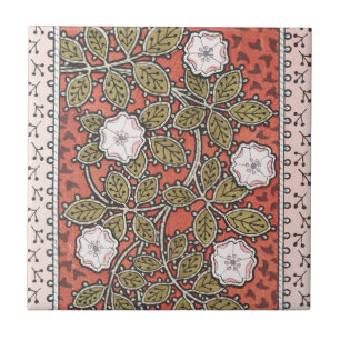 Carreau Fleur d'illustration Rose sauvage Vintage