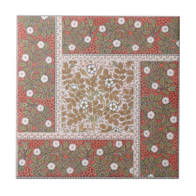 Carreau Fleur d'illustration Rose sauvage Vintage (Devant)