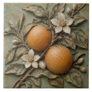 Carreau Fleur d'Orange Rustique Citrus Faux Relief