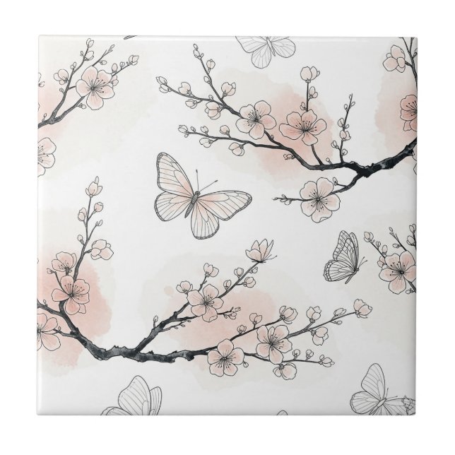 Carreau Fleur Élégante de Papillon (10) (Devant)
