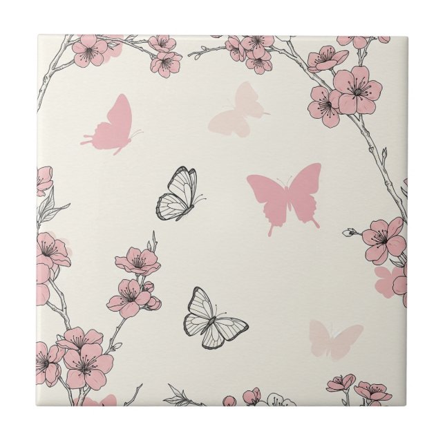 Carreau Fleur Élégante de Papillon (6) (Devant)