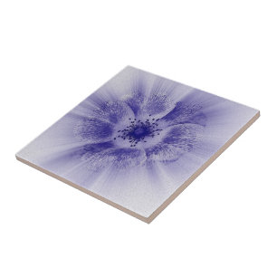 Carreau Fleur en bleu
