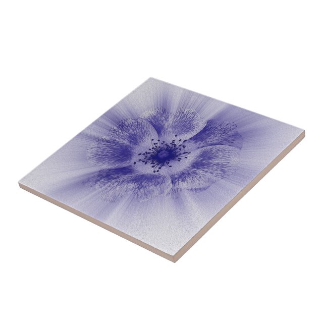 Carreau Fleur en bleu (Côté)