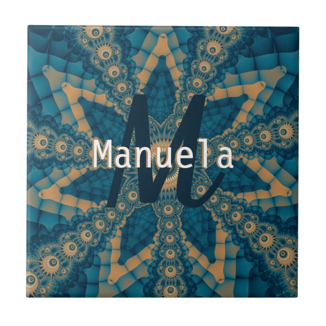 Carreau Fleur étoile fractale (Devant)