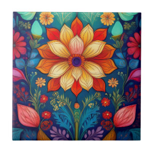 Carreau Fleur folk