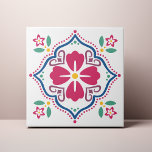 Carreau Fleur folklorique colorée Azulejo<br><div class="desc">Décorez le bureau avec ce design Fleur folklorique coloré. Vous pouvez customiser plus loin en cliquant sur le bouton "PERSONNALISER". Modifiez la couleur de l'arrière - plan si vous le souhaitez. Pour toute question complémentaire,  veuillez nous contacter à ThePaperieGarden@gmail.com .</div>