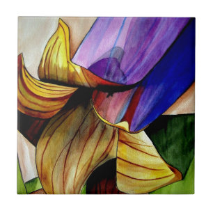 Carreau Fleur Fritillaire violet couleur d'origine art