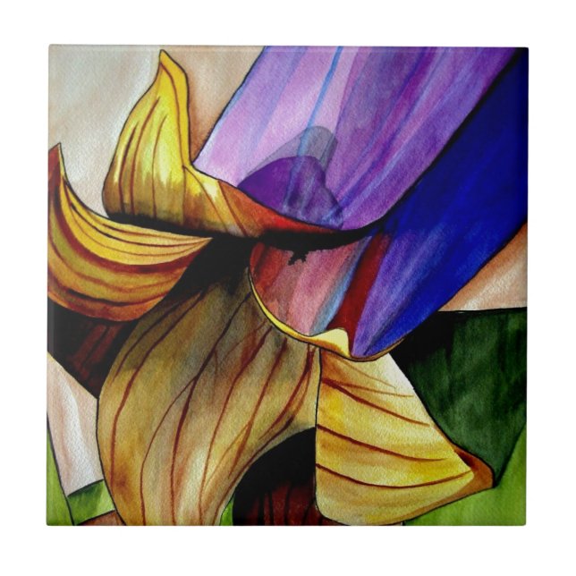 Carreau Fleur Fritillaire violet couleur d'origine art (Devant)