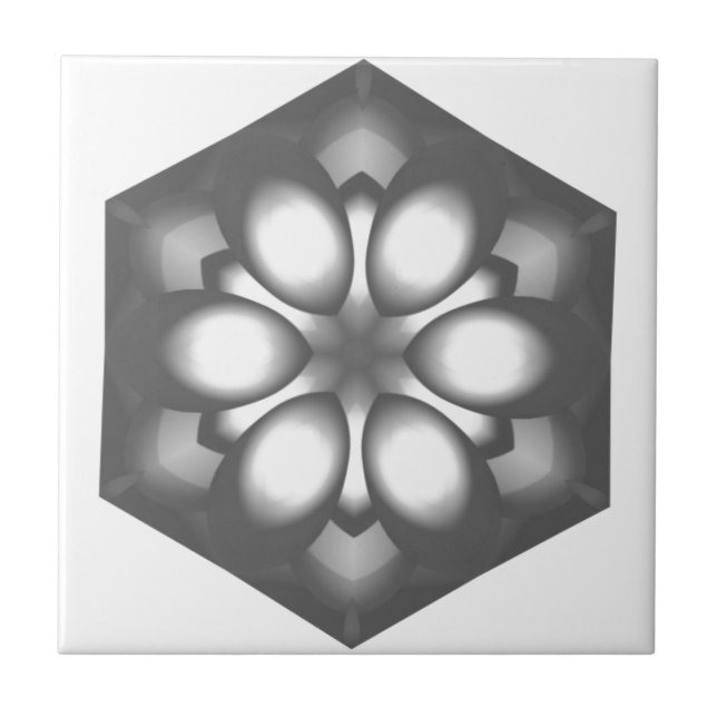 Carreau Fleur hexagonale grise (Devant)