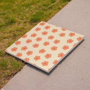 Carreau Fleur Hippie Orange Prépa Peche