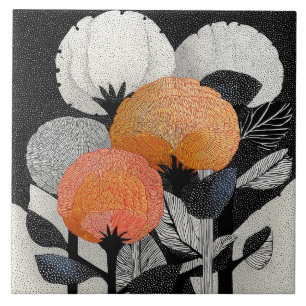 Carreau Fleur nocturne sur la planète rouge #2