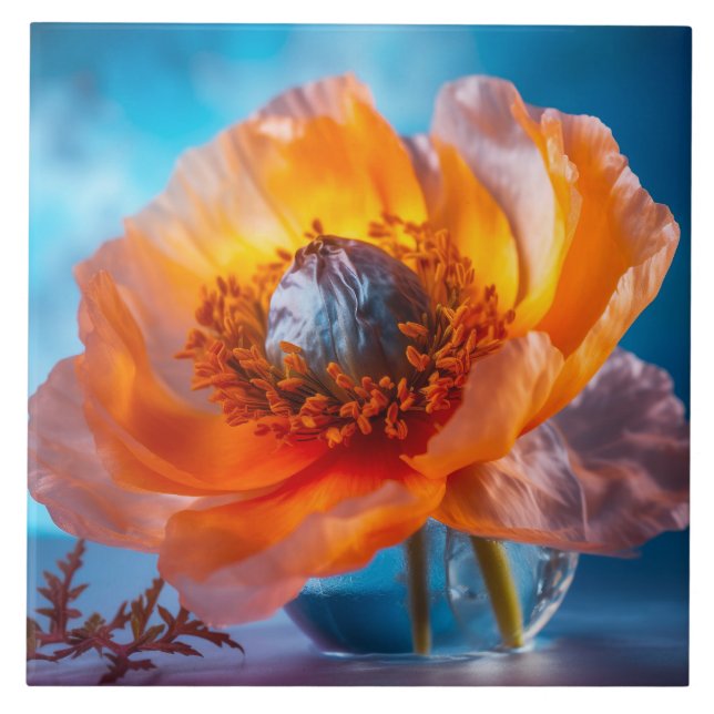 Carreau Fleur orange (Devant)
