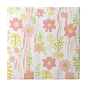 Carreau Fleur pastel rétro (3)