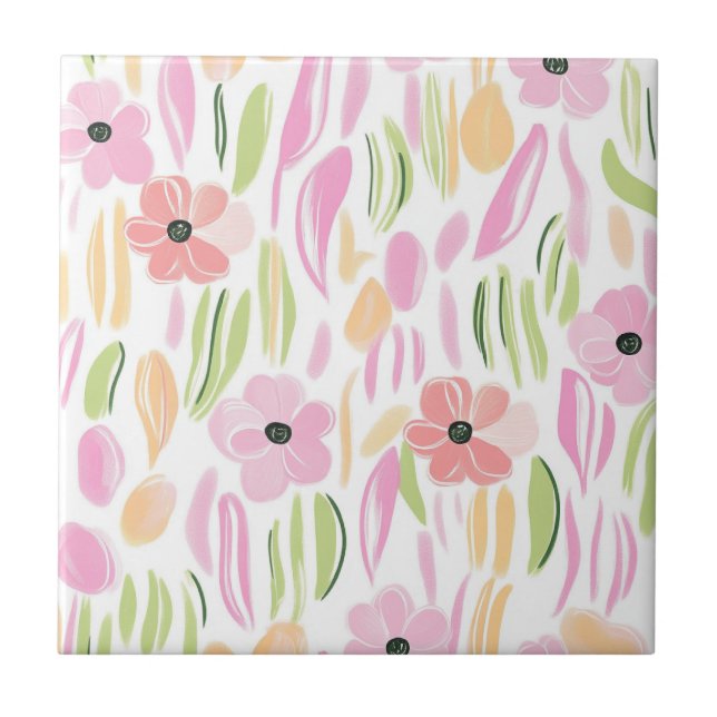 Carreau Fleur pastel rétro (5) (Devant)