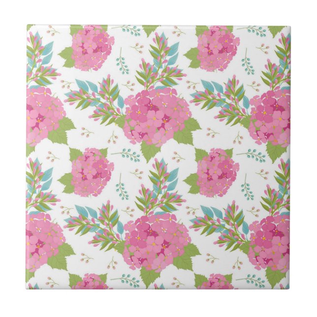 Carreau Fleur Rose Botanique Florale Fleurs Feuilles (Devant)
