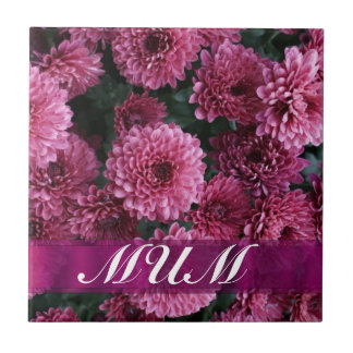 Carreau Fleur rose mère personnalisée