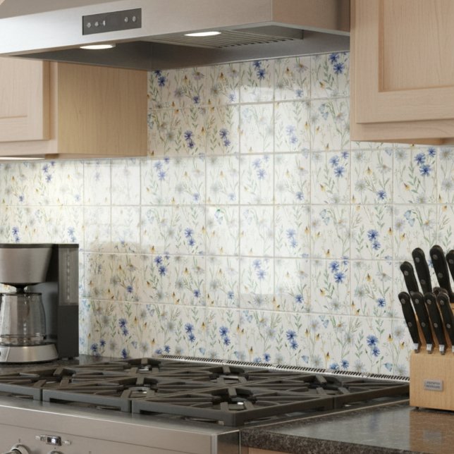 Carreau Fleur sauvage couleur bleu violet (Créateur téléchargé)