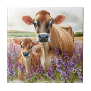 Carreau Fleur sauvage Jersey Cow et Calf