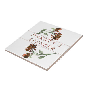 Carreau Fleur sauvage   Terracotta Orange Bohemian Custom