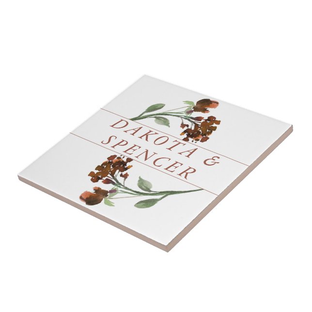 Carreau Fleur sauvage | Terracotta Orange Bohemian Custom (Côté)