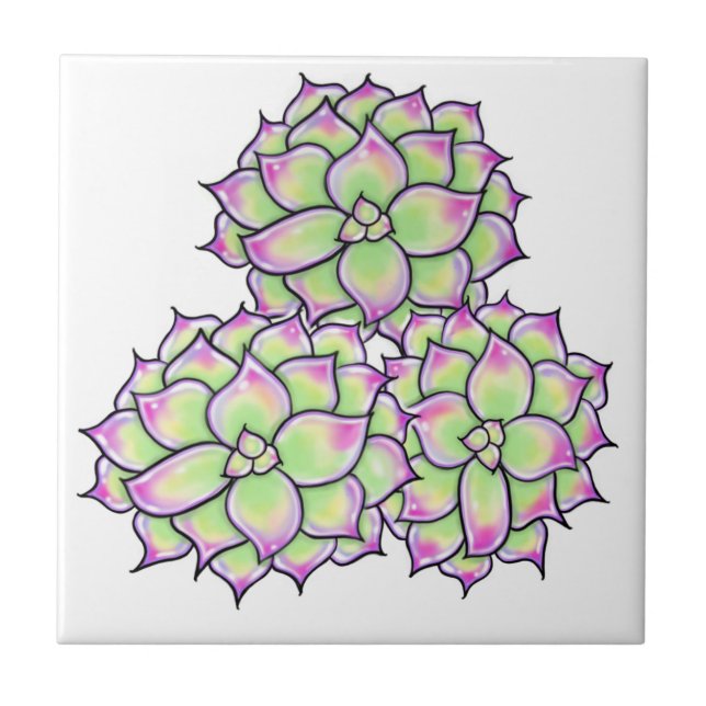 Carreau Fleur Succulente (Devant)