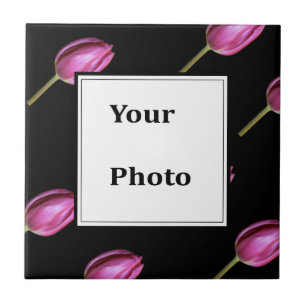 Carreau Fleur Tulipe rose Photo Floral Custom Cadeau Favor