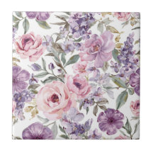 Fleur violette aquarelle rose lavande florale rose