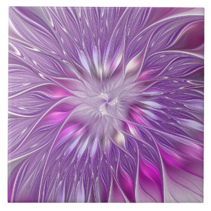 Carreau Fleur violette rose Passion Abstrait Art fractal