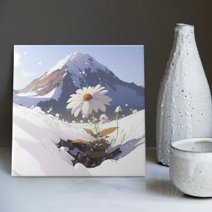 Carreau Fleurir dans l'adversité Une Marguerite de Montagn