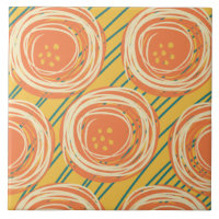 Fleurons de pavot gras orange abstrait