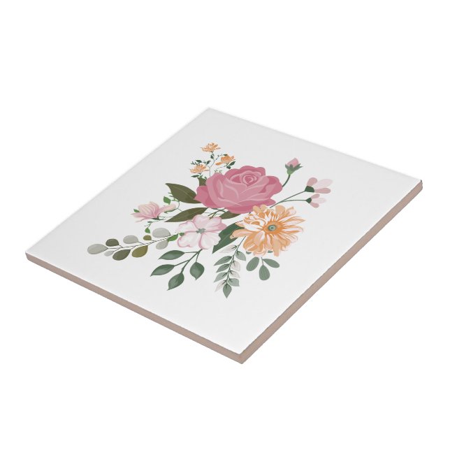 Carreau Fleurs aquarelle  (Côté)