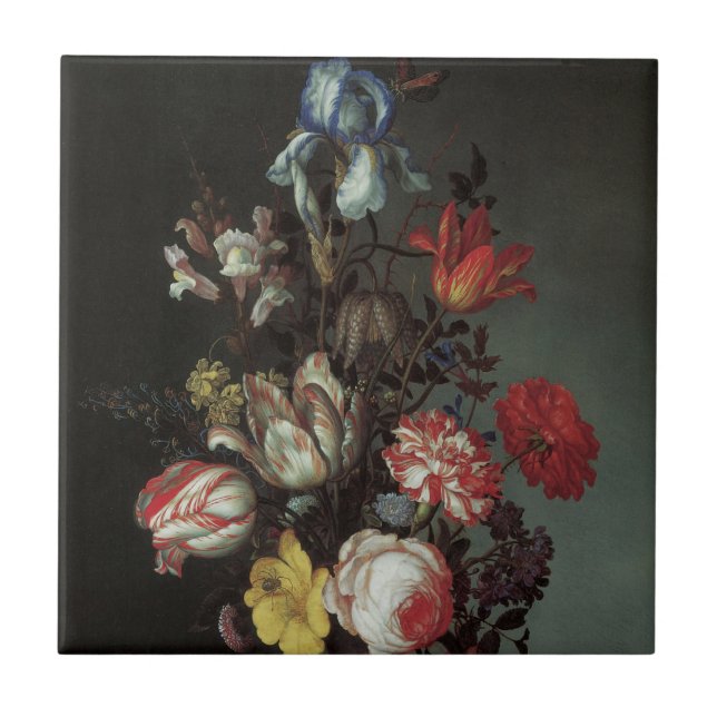 Carreau Fleurs Baroques Anciennes par Balthasar van der As (Devant)