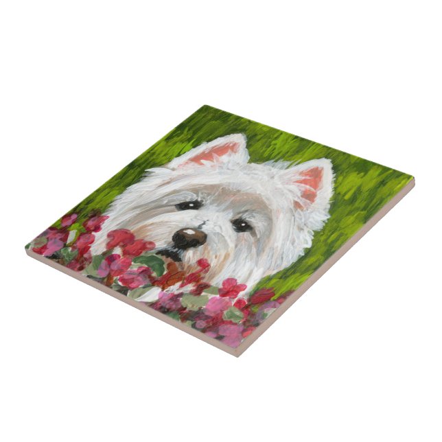Carreau Fleurs blanches et roses (Côté)