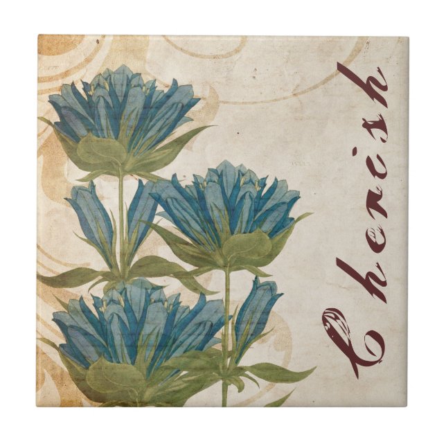 Carreau Fleurs Bleues Mariage Vintage (Devant)