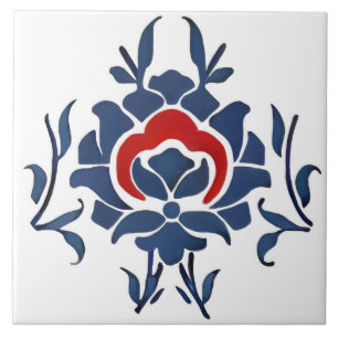 Carreau Fleurs bleues, tuiles turques, iznik,