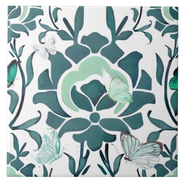 Carreau Fleurs bleues, tuiles turques, iznik, (Devant)