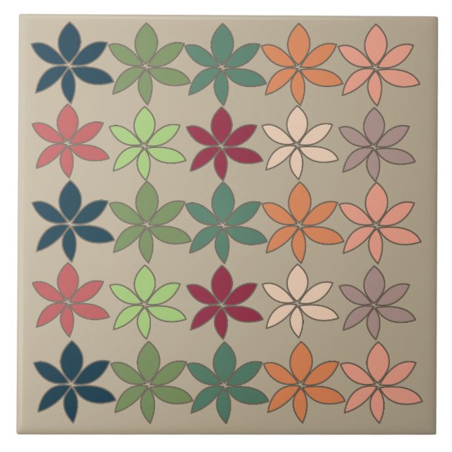 Carreau Fleurs Colorées  (Devant)