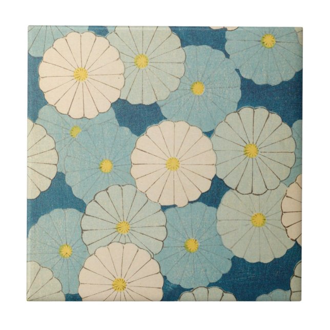 Carreau Fleurs colorées de chrysanthème (Devant)