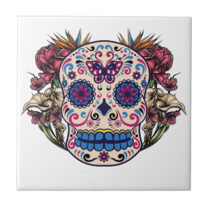 Carreau Fleurs colorées multi de roses de rose de crâne de