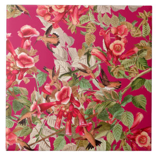 Carreau Fleurs d'animaux de faune d'Audubon d'oiseaux de